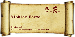 Vinkler Rózsa névjegykártya